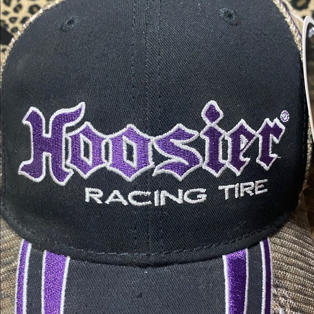 Realtree Xtra Hoosier Racing Tire Camouflage Hat with Black & Purple Details NWT - Picture 2 of 12